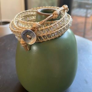 Chan Luu Off White Leather 5 Wrap Bracelet